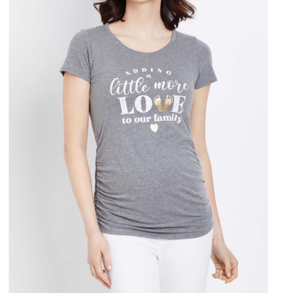 Motherhood Maternity - Gray 'Adding a Little More Love to Our Family' M… - Picture 3 of 5